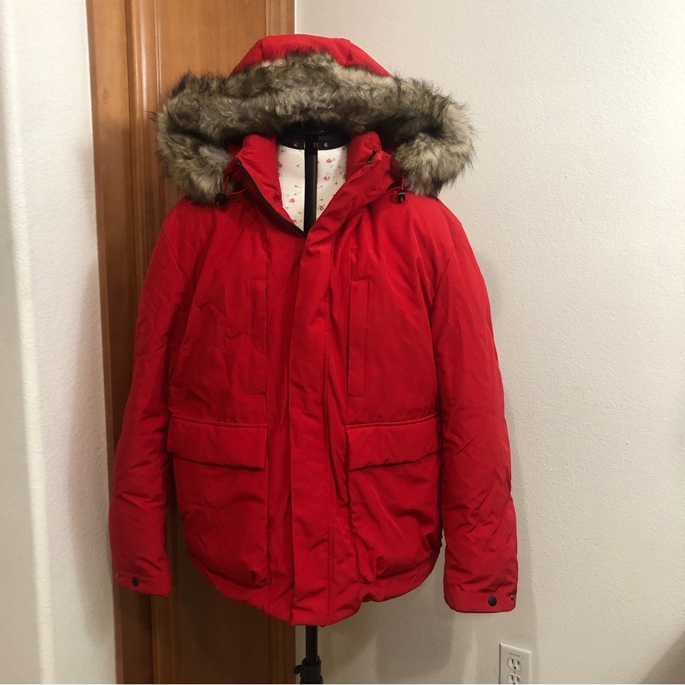 Zara Red Puffer Winter Jacket